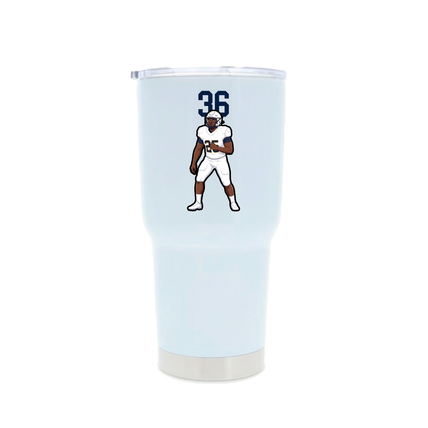 30oz Stainless Steel Tumbler — Number Top in White