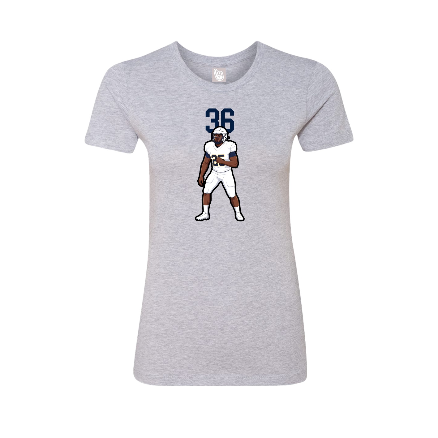 Fitted Women's Tee — Number Top in Grey