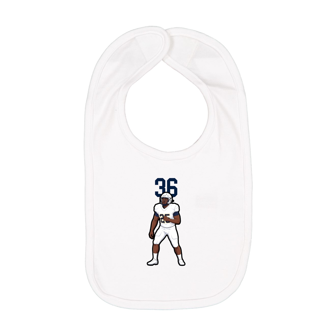 Infant Bib — Number Top in White