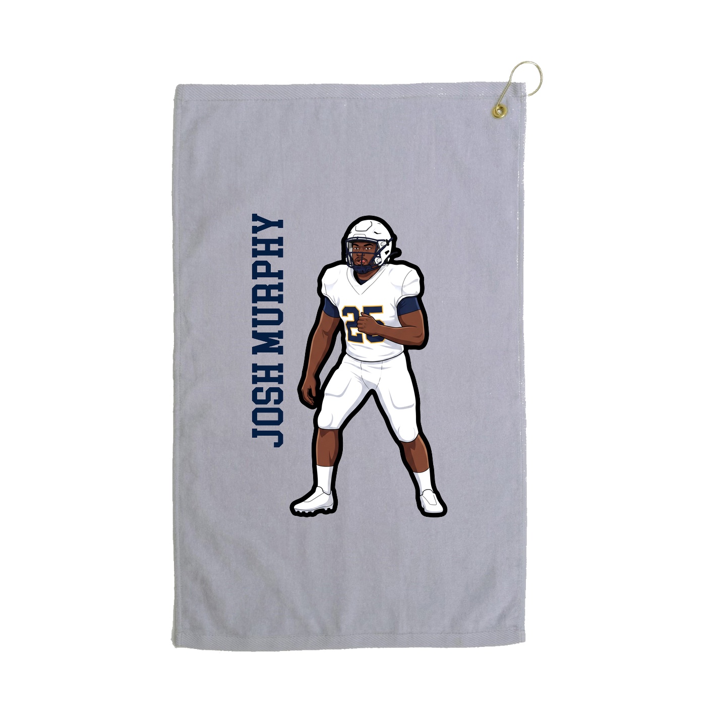 Golf Towel — Name Vertical in Grey