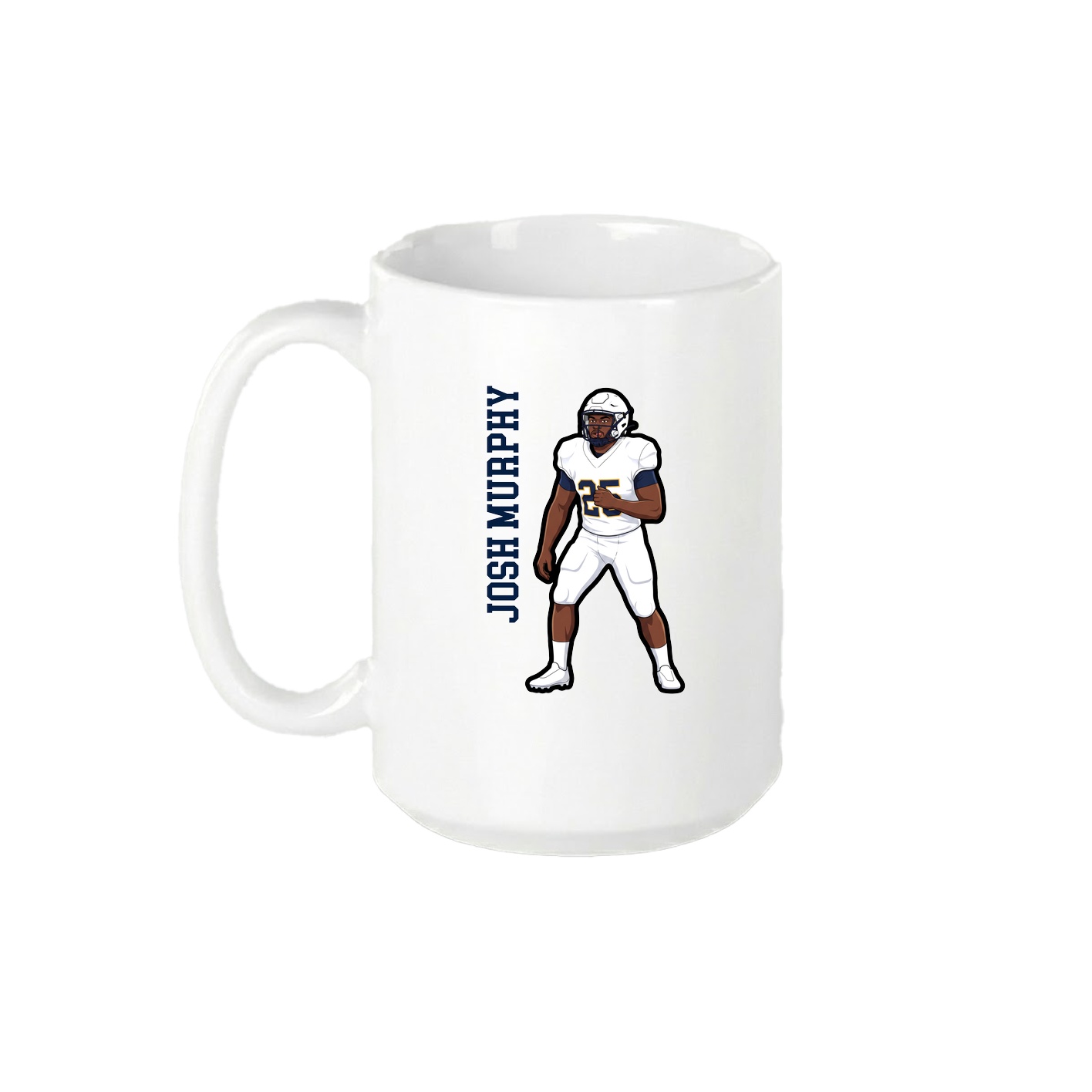 15oz Coffee Mug — Name Vertical in White