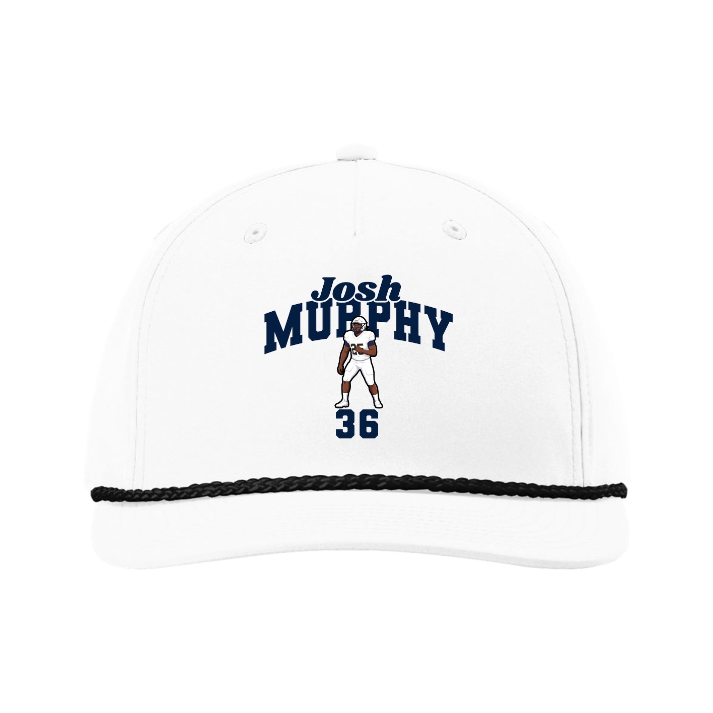 Five-Panel Classic Rope Cap — Signature Arch in White