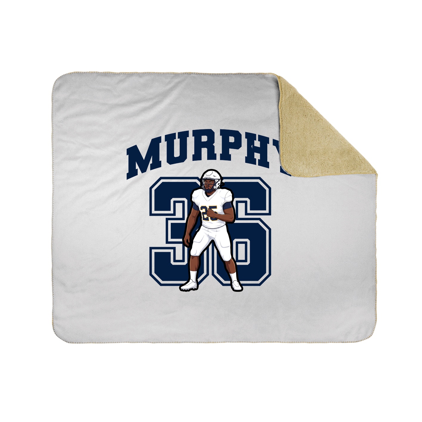 Throw Blanket — Number in White