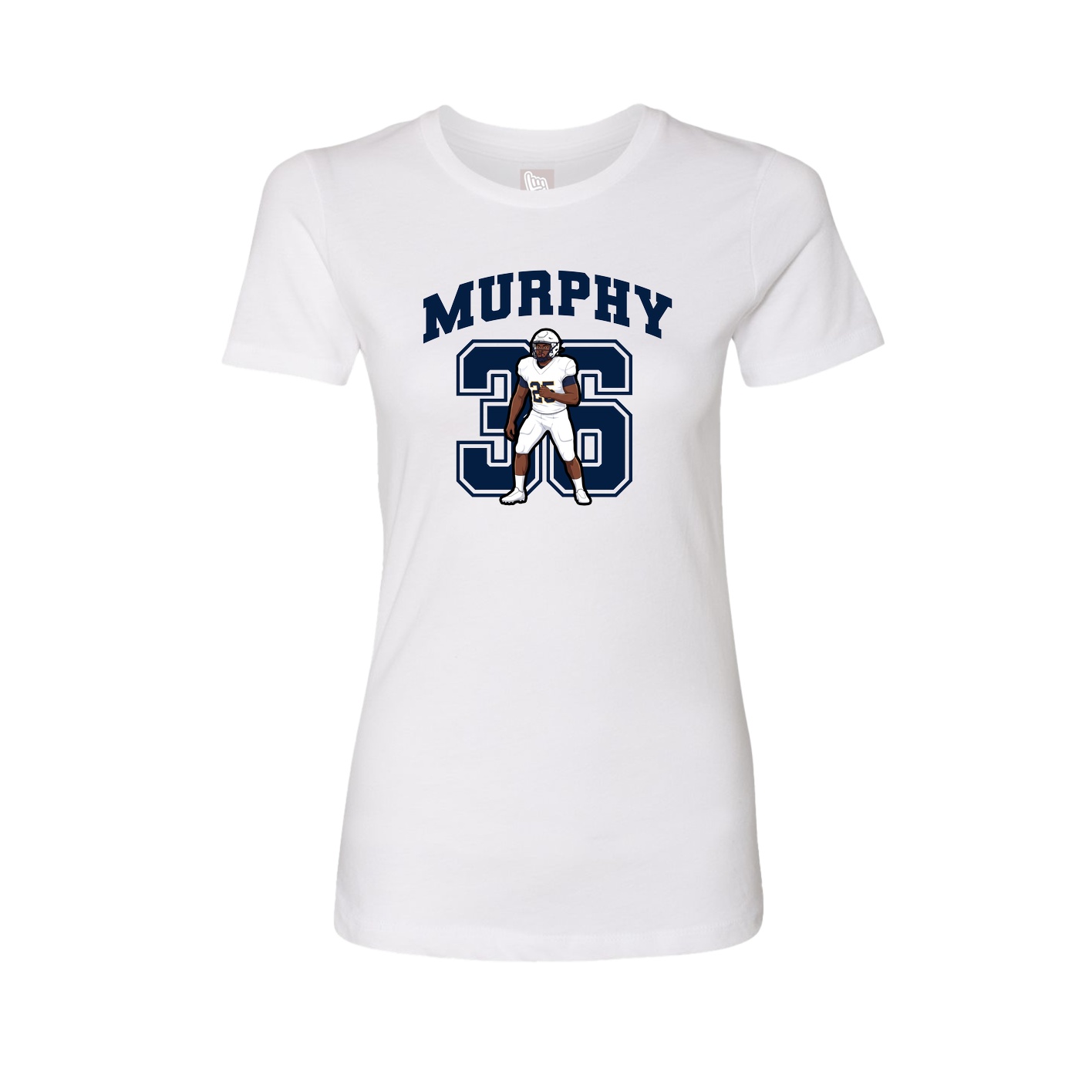 Fitted Women's Tee — Number in White