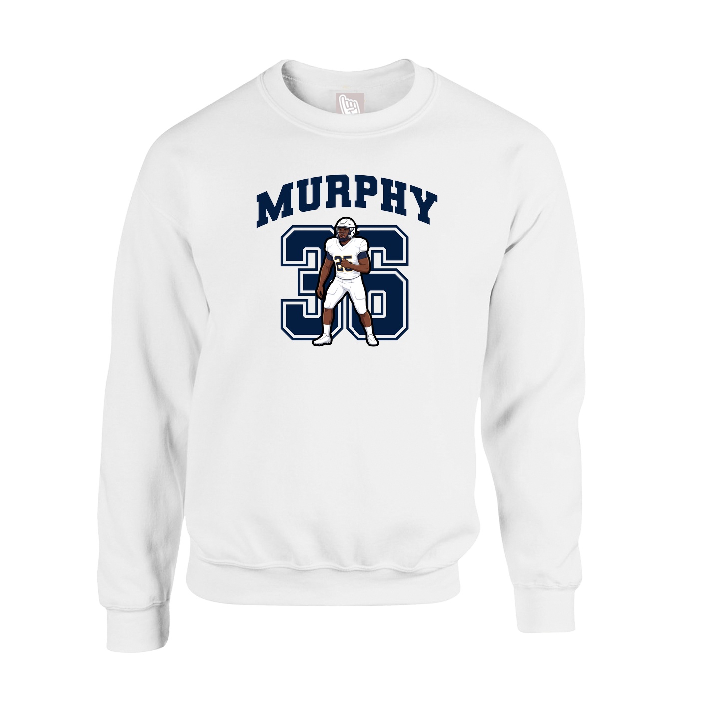 Fleece Crew — Number in White