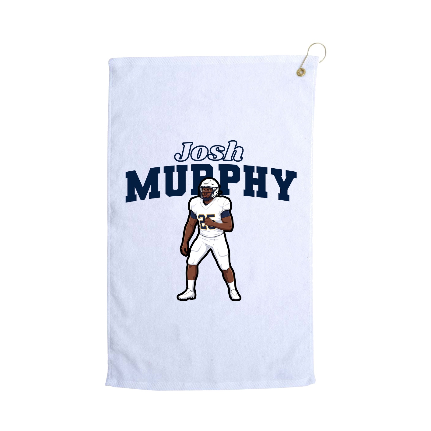 Golf Towel — Name Arch in White