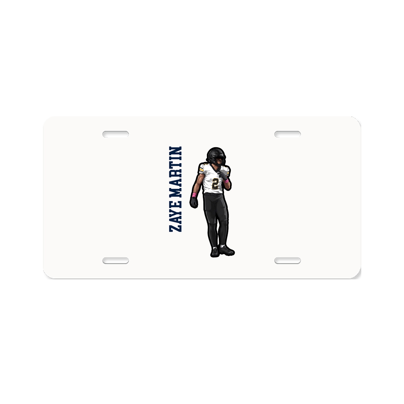 License Plate — Name Vertical in Classic