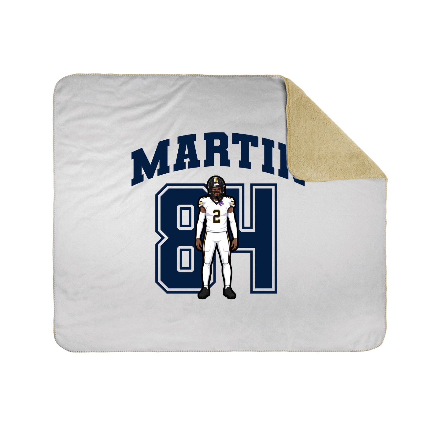Throw Blanket — Number in White