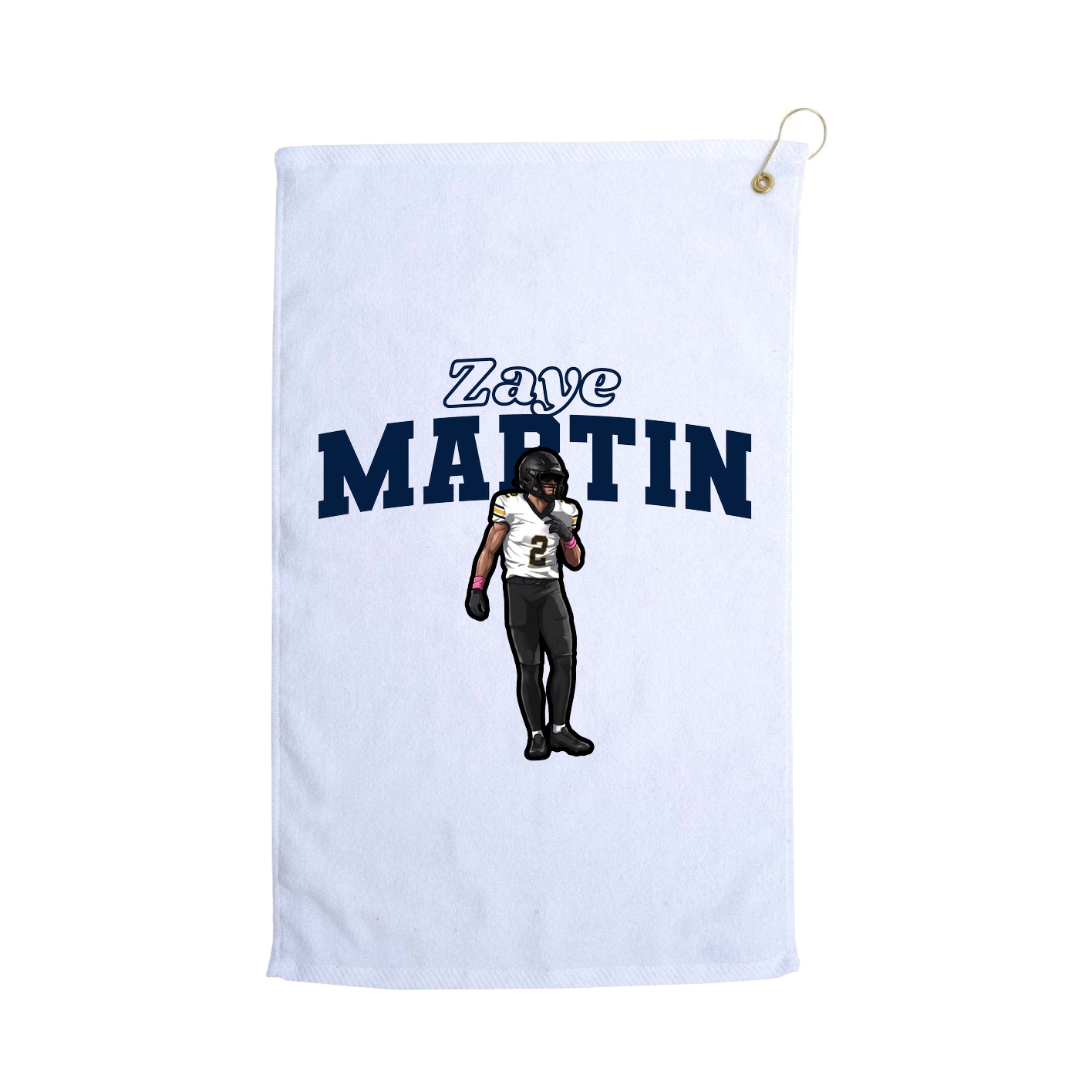 Golf Towel — Name Arch in White