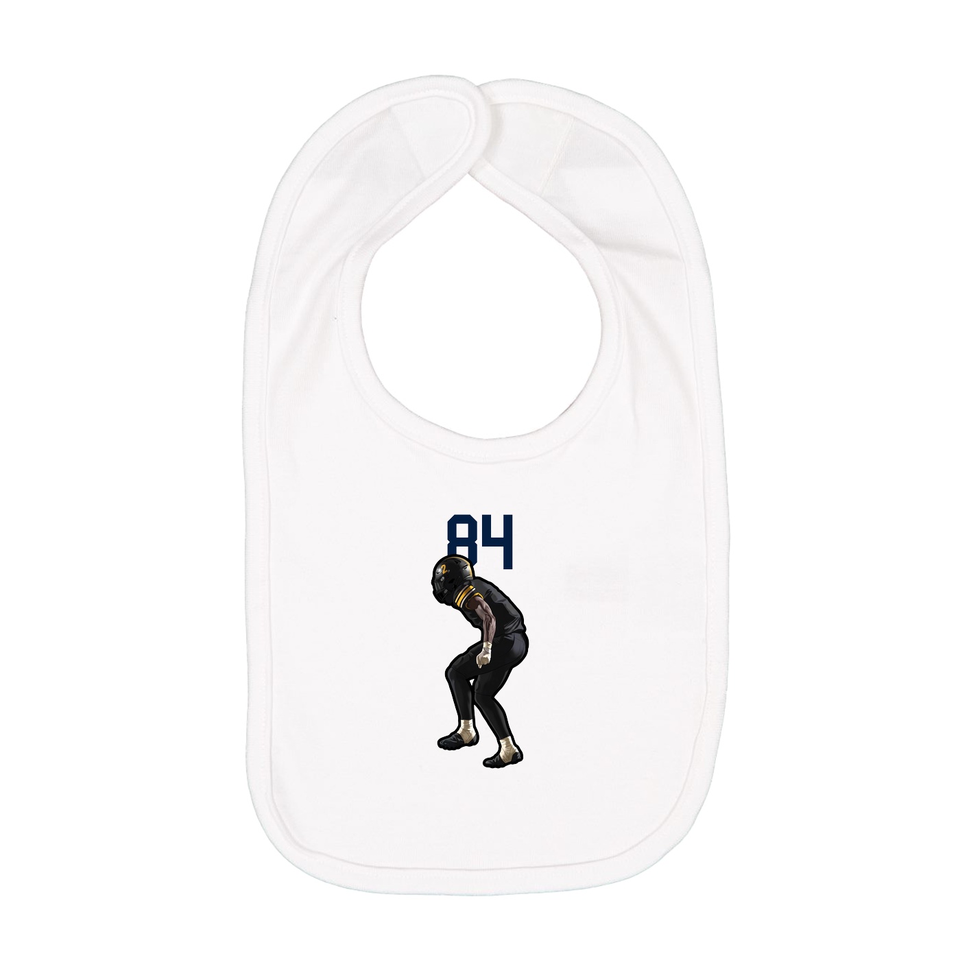 Infant Bib — Number Top in White