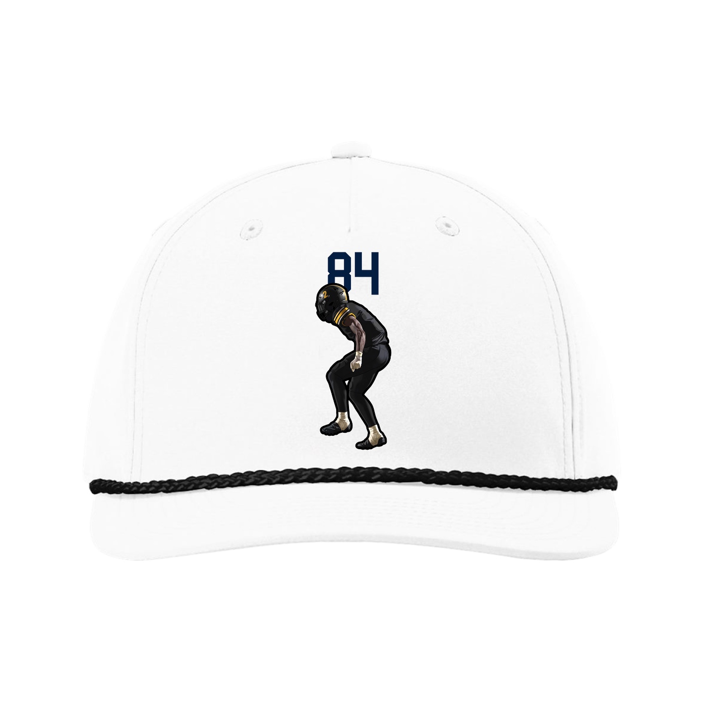 Five-Panel Classic Rope Cap — Number Top in White