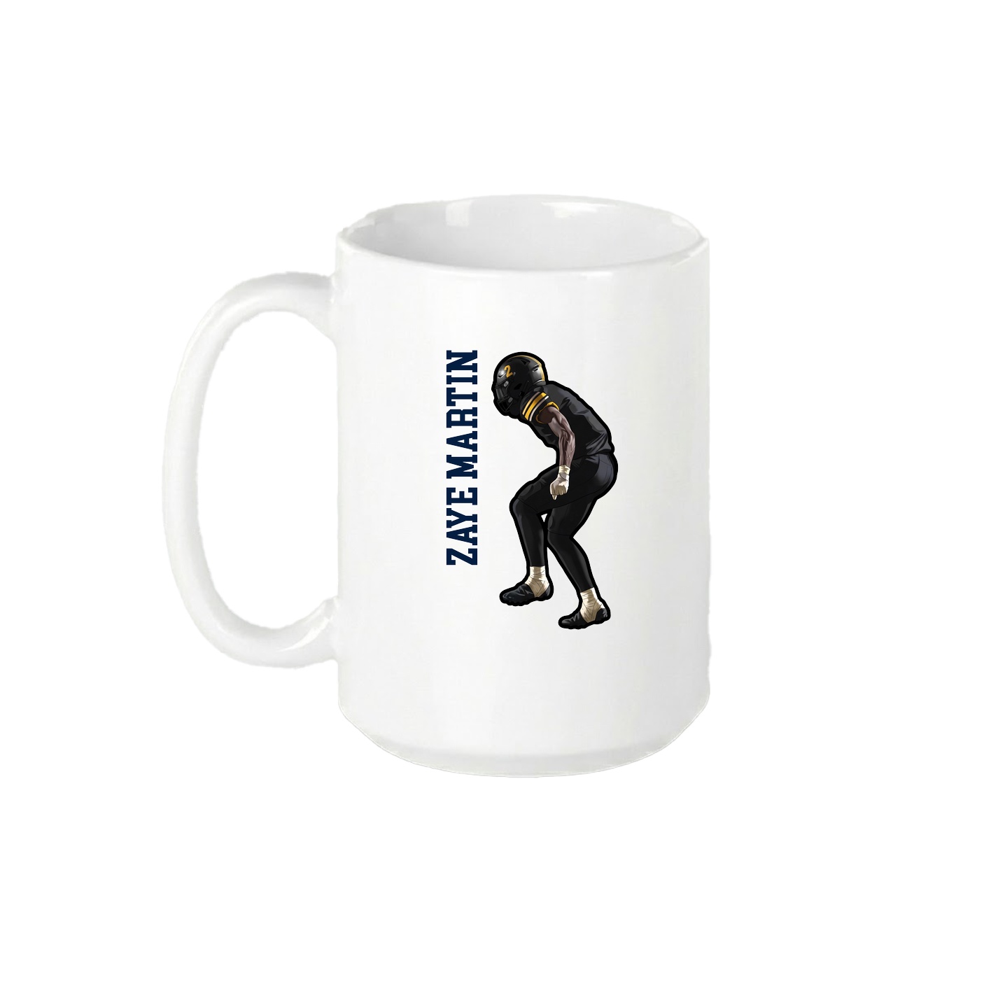 15oz Coffee Mug — Name Vertical in White