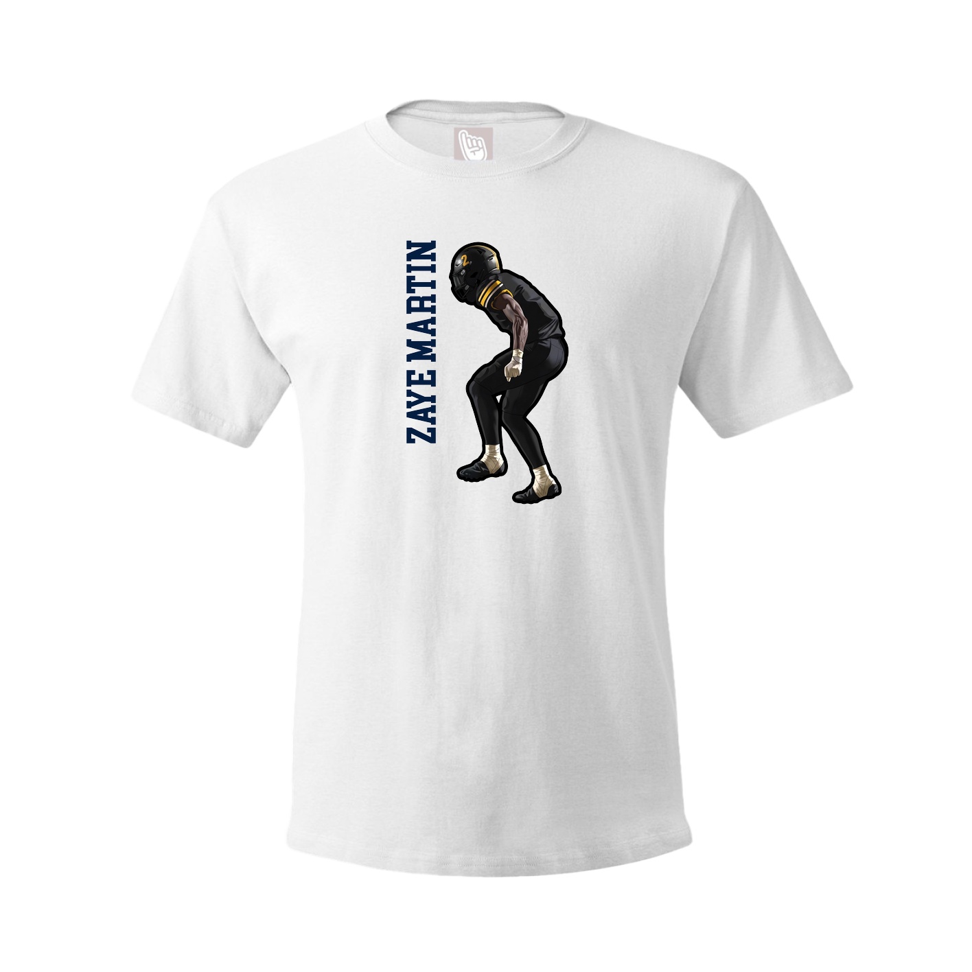 Tee — Name Vertical in White
