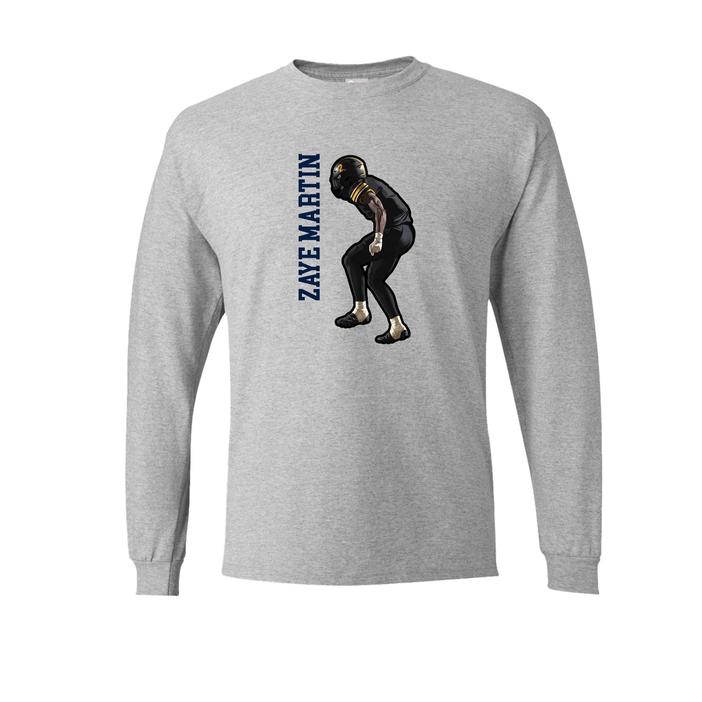 Long Sleeve Tee — Name Vertical in Grey