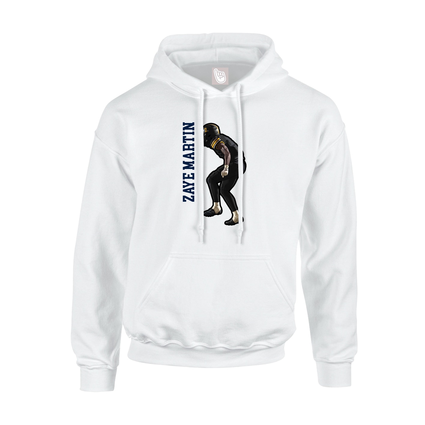 Youth Hoodie — Name Vertical in White