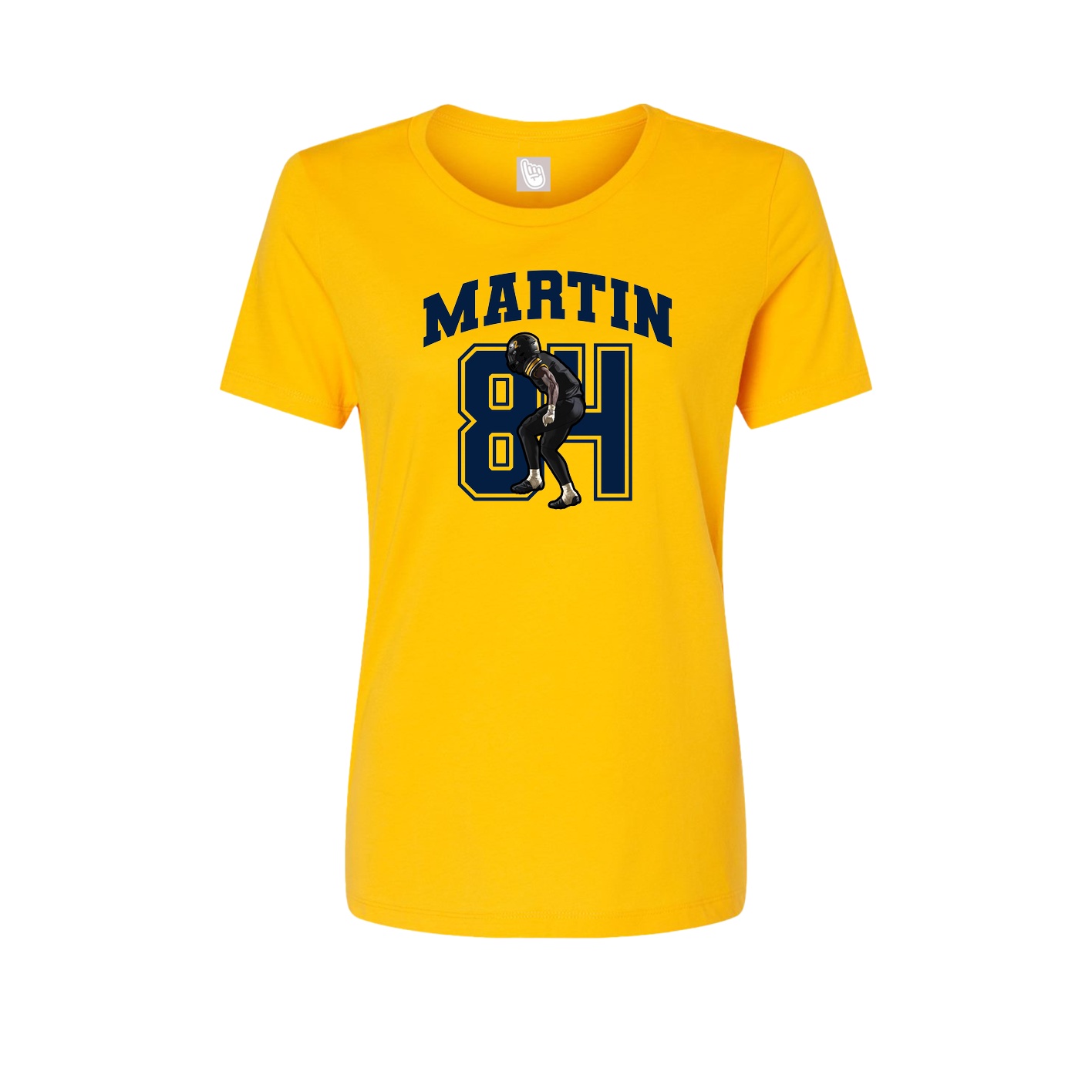 Fitted Women's Tee — Number in Gold
