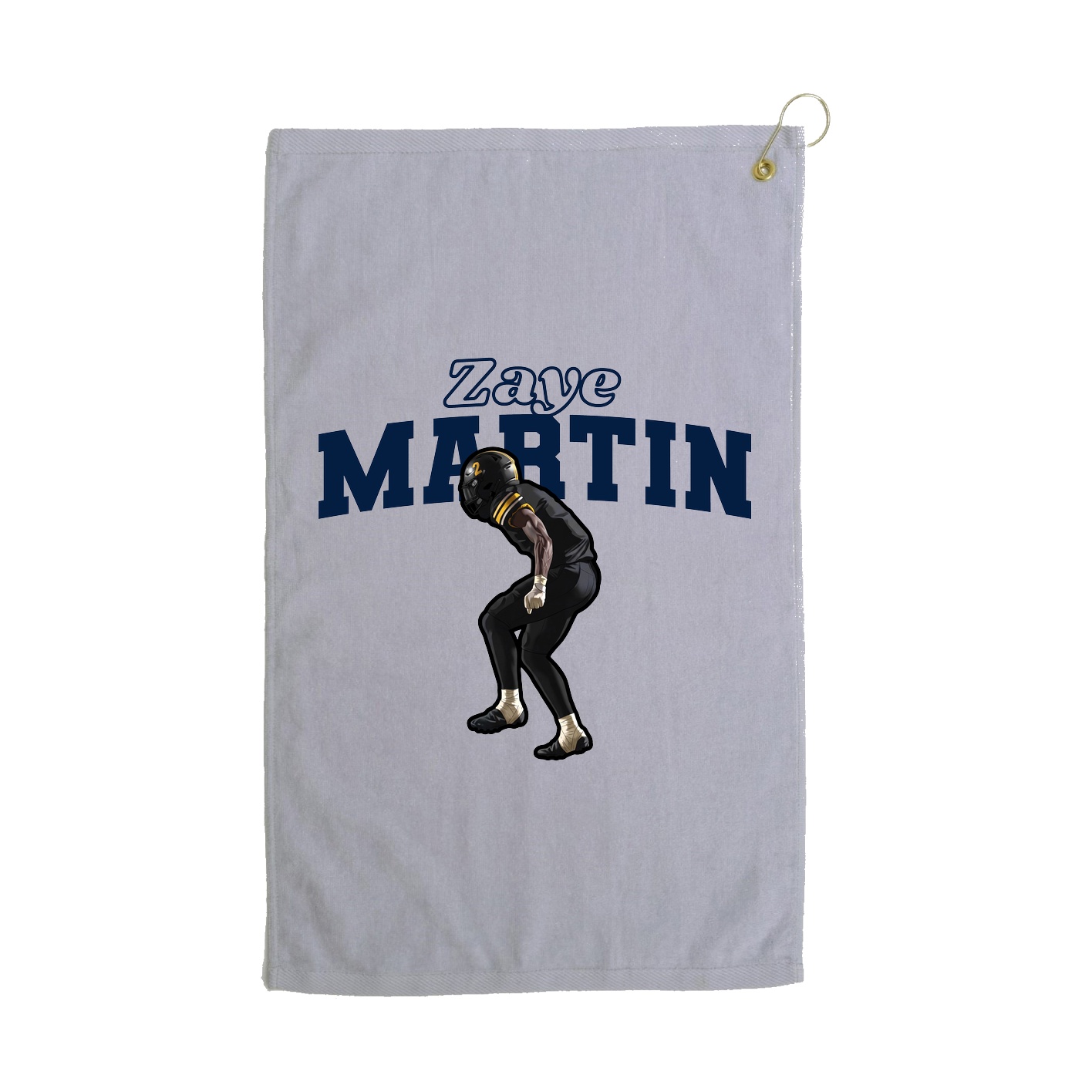 Golf Towel — Name Arch in Grey