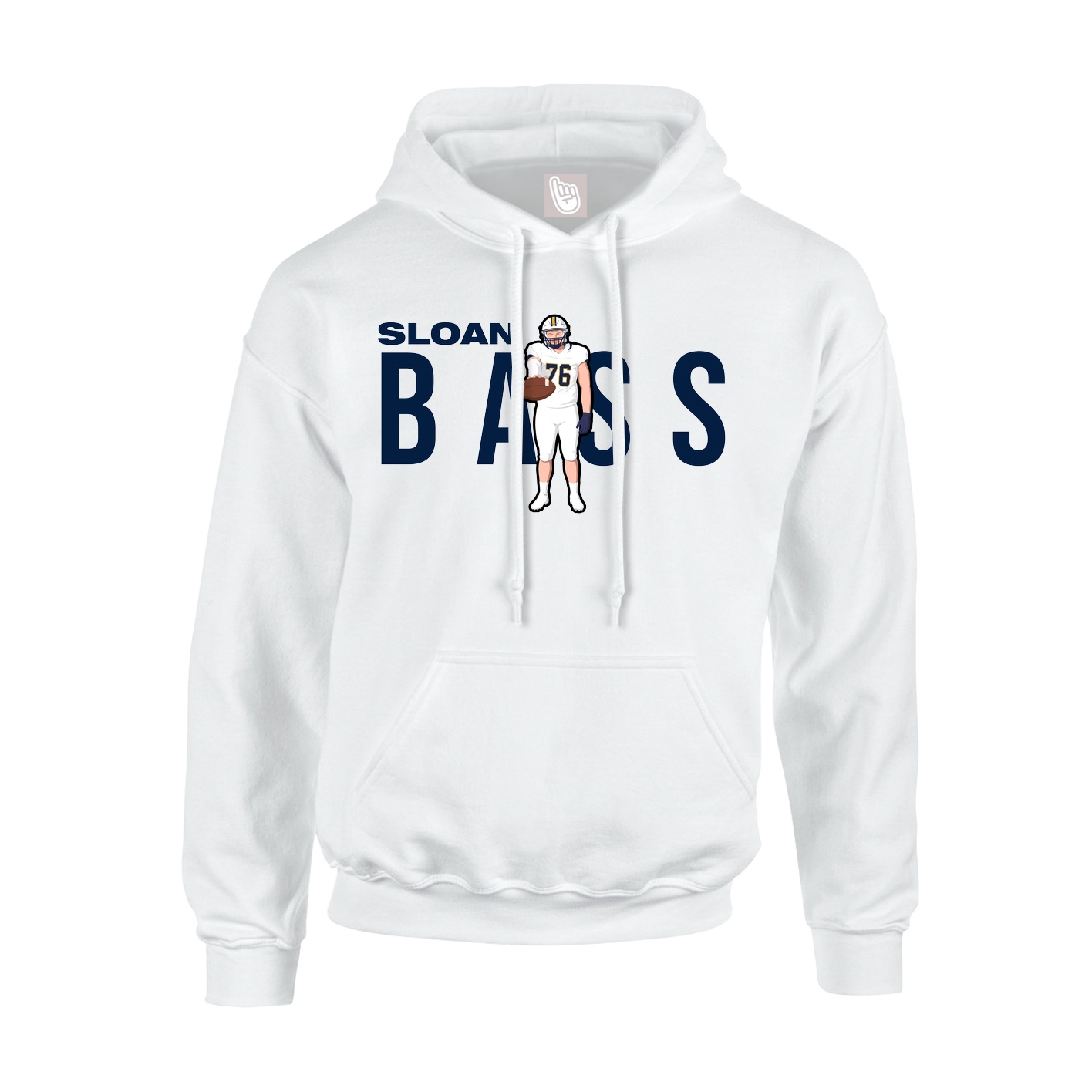 Youth Hoodie — Player Name in White