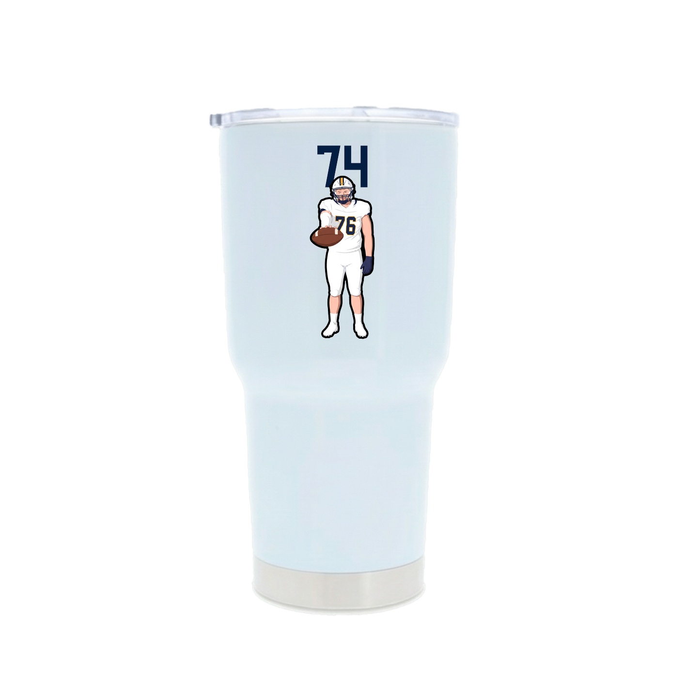 30oz Stainless Steel Tumbler — Number Top in White