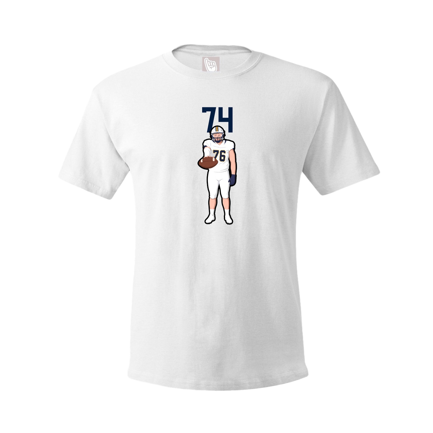 Youth Tee — Number Top in White