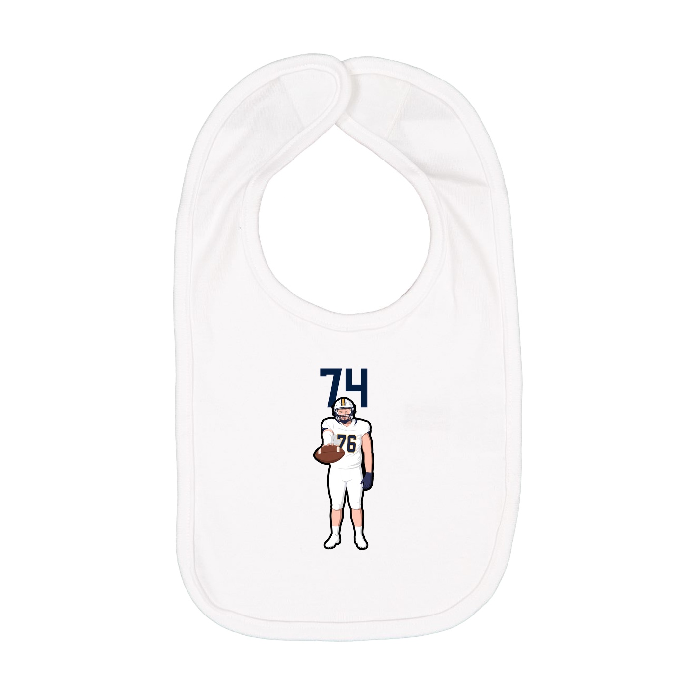 Infant Bib — Number Top in White