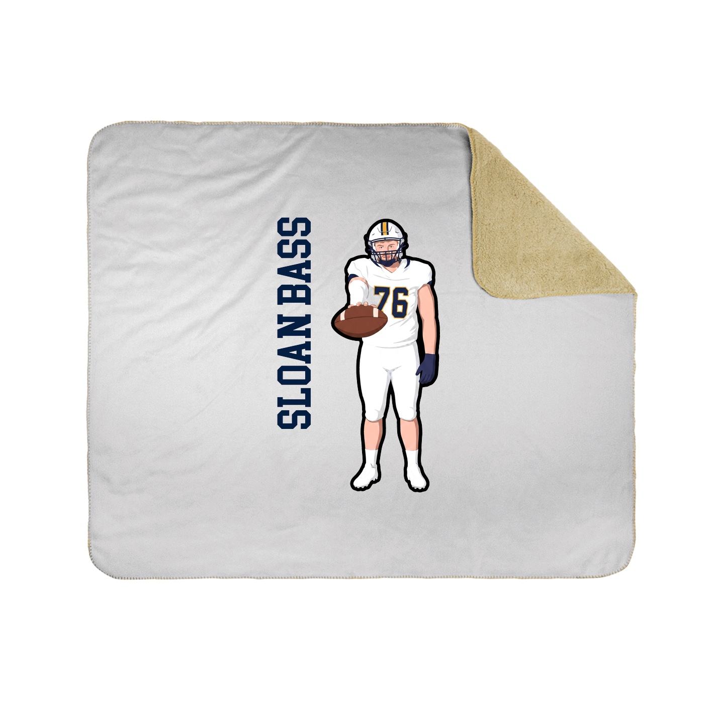 Throw Blanket — Name Vertical in White