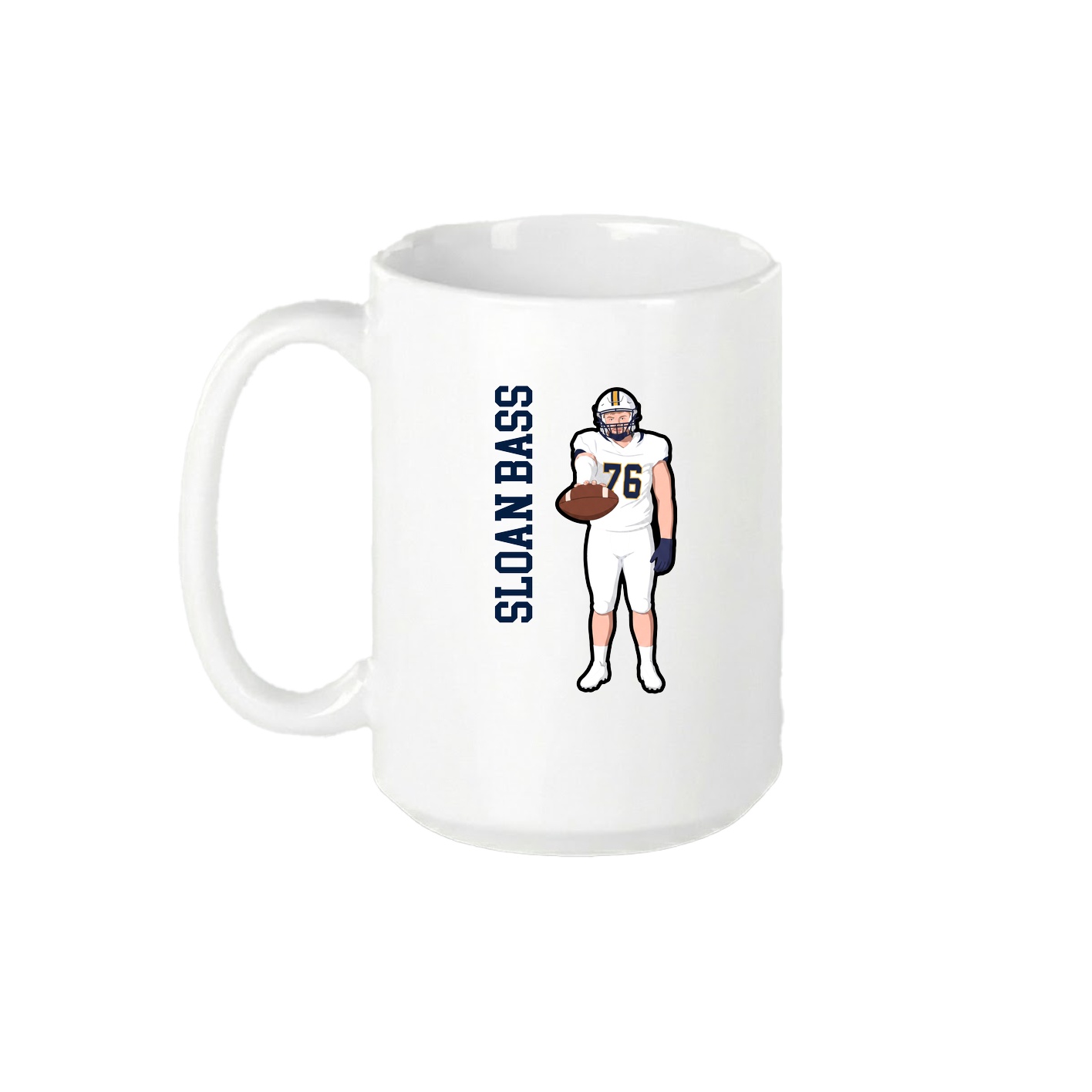 15oz Coffee Mug — Name Vertical in White