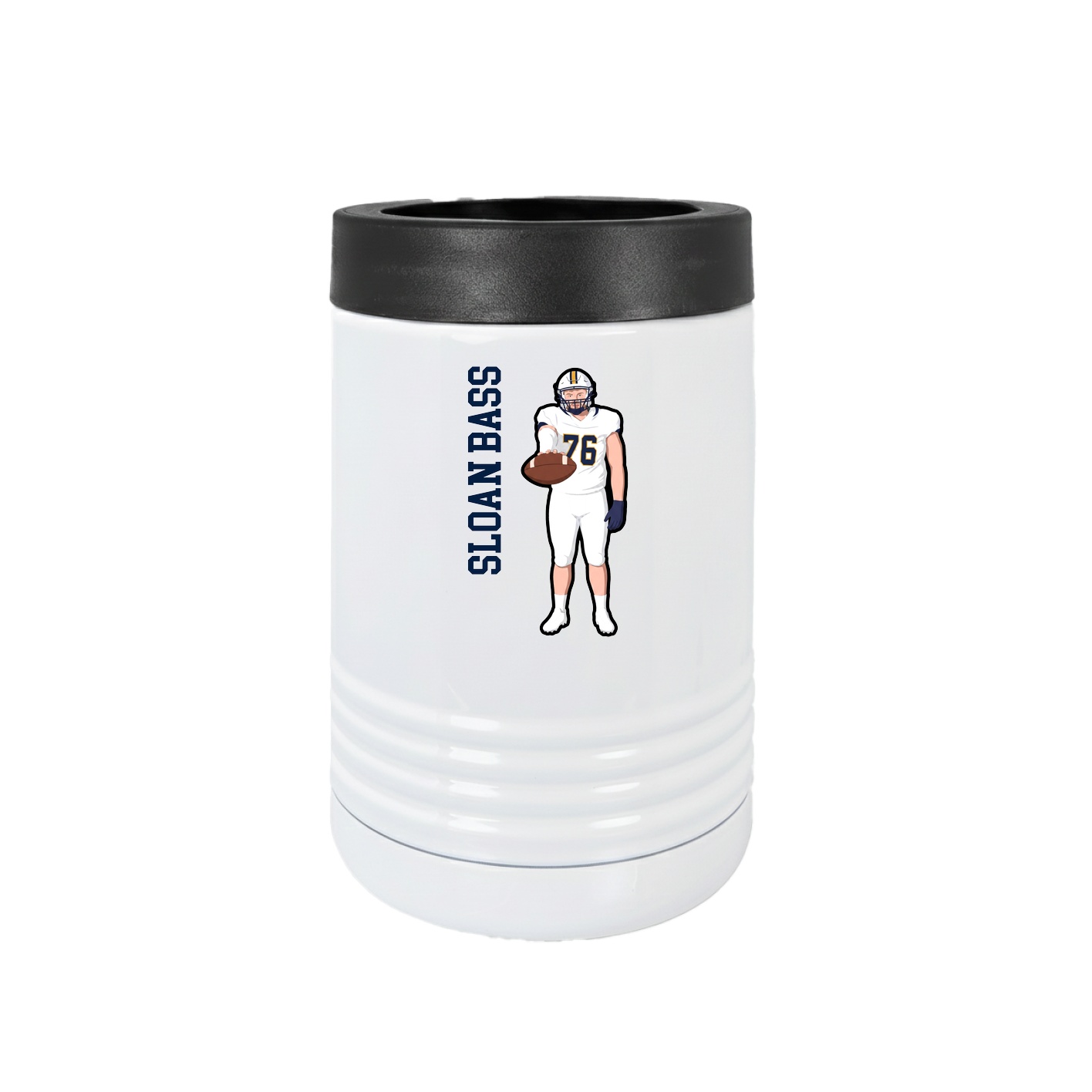 Beverage Holder — Name Vertical in White