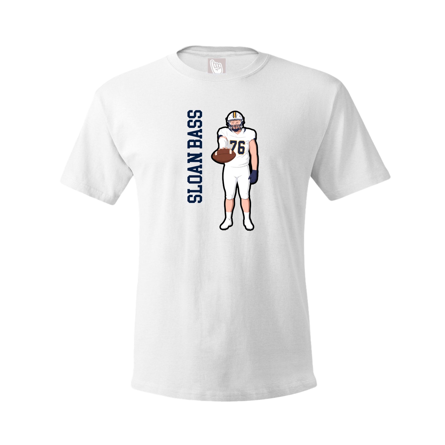 Tee — Name Vertical in White