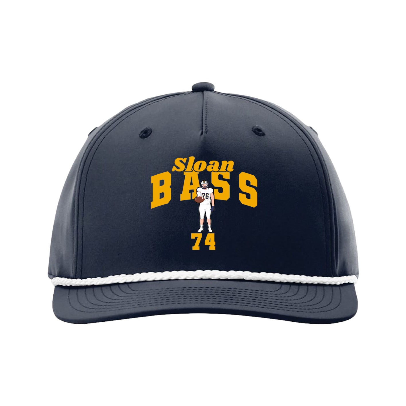 Five-Panel Classic Rope Cap — Signature Arch in Navy
