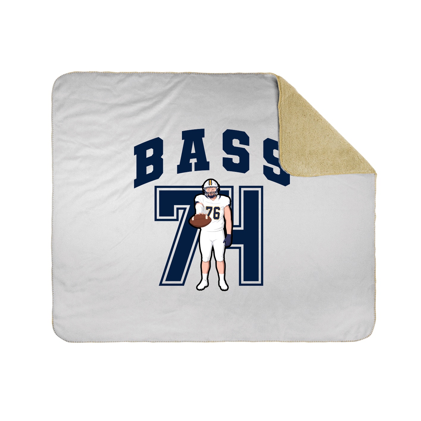 Throw Blanket — Number in White