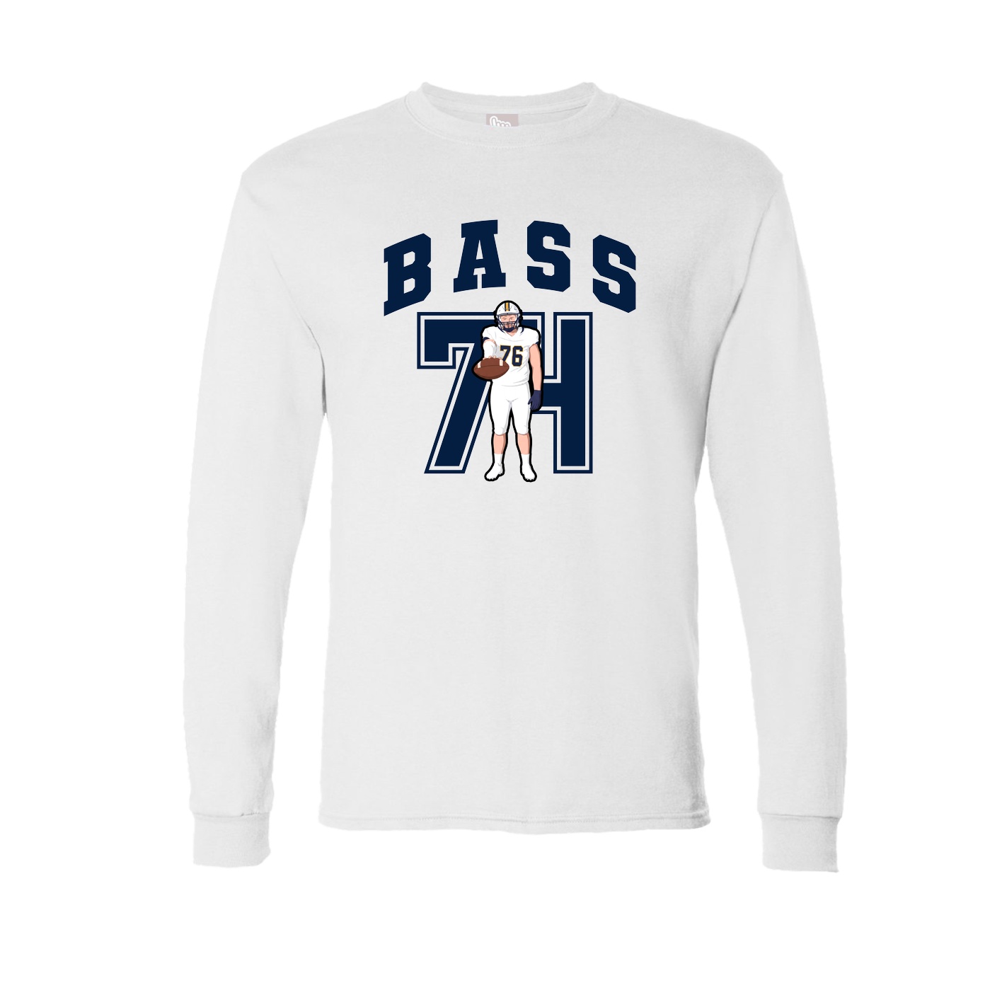 Long Sleeve Tee — Number in White