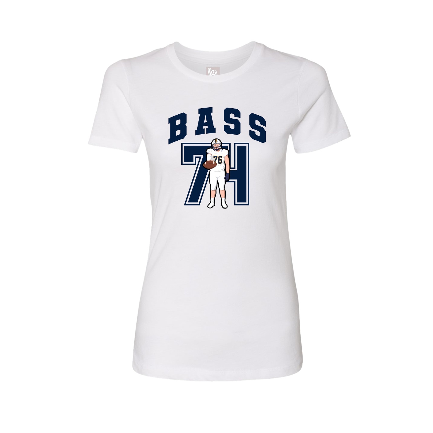 Fitted Women's Tee — Number in White