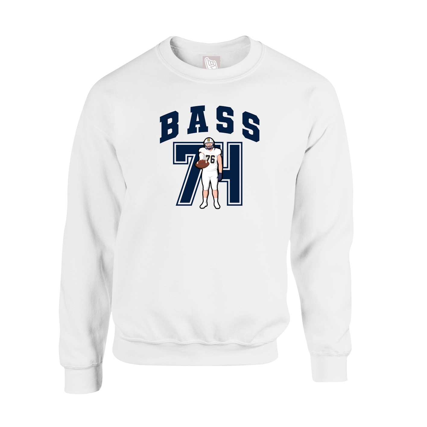Fleece Crew — Number in White