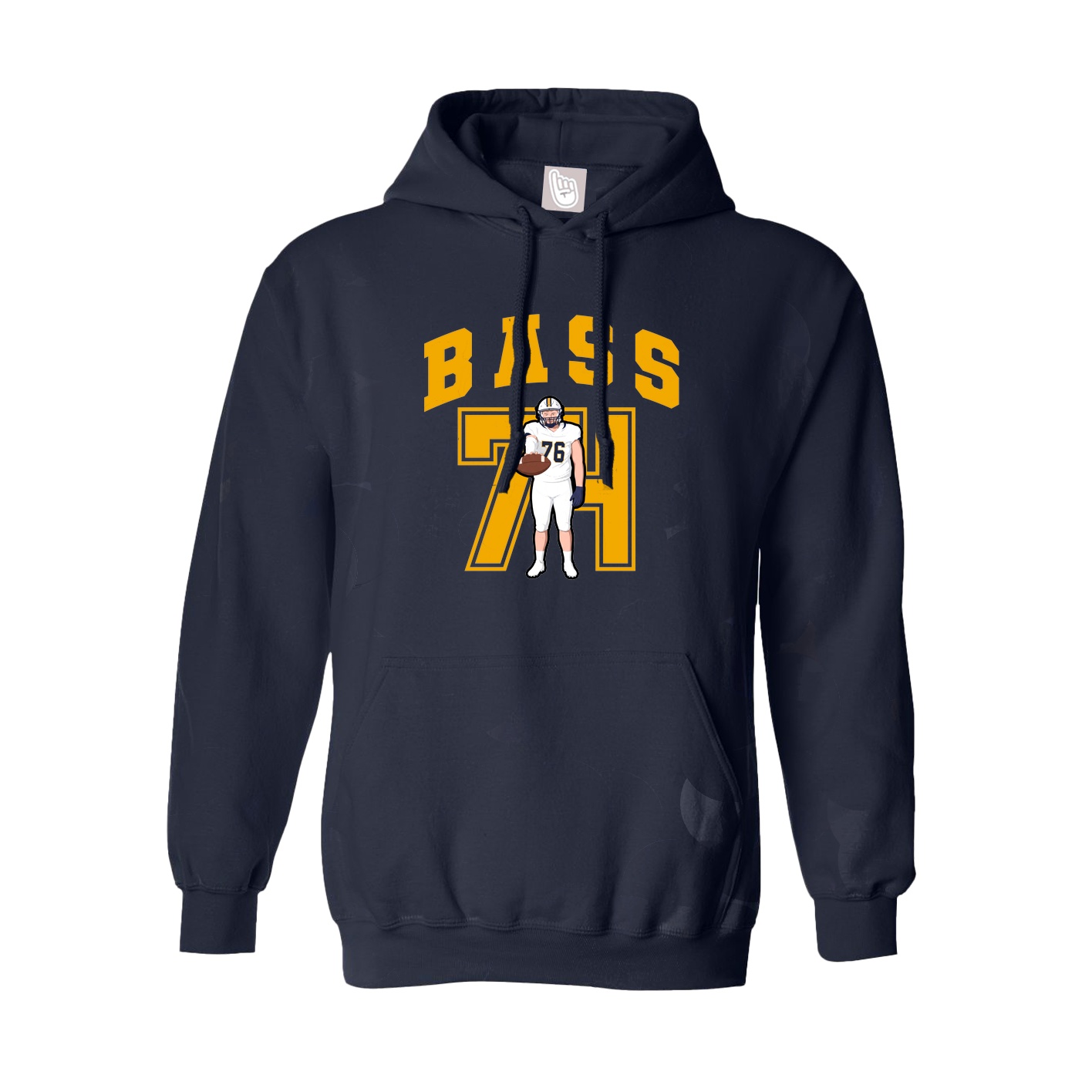 Youth Hoodie — Number in Navy