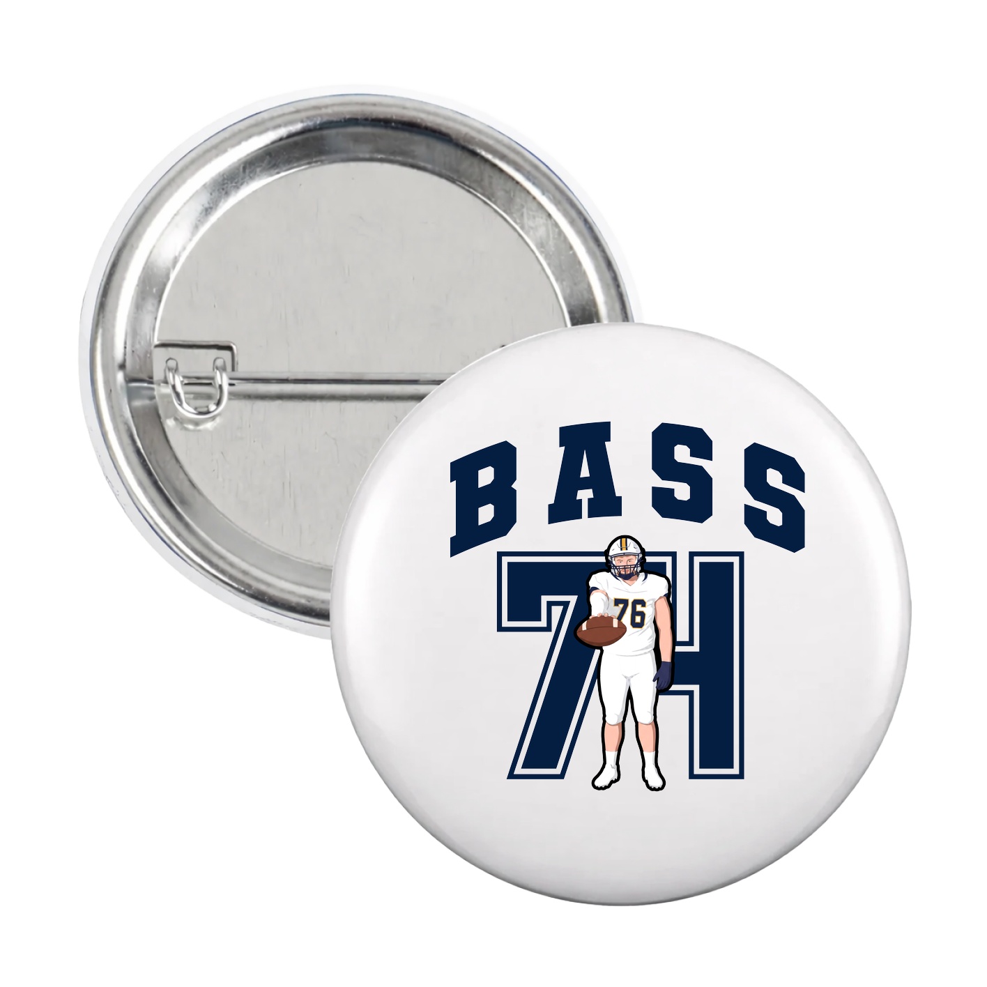 Game Day Button — Number in White