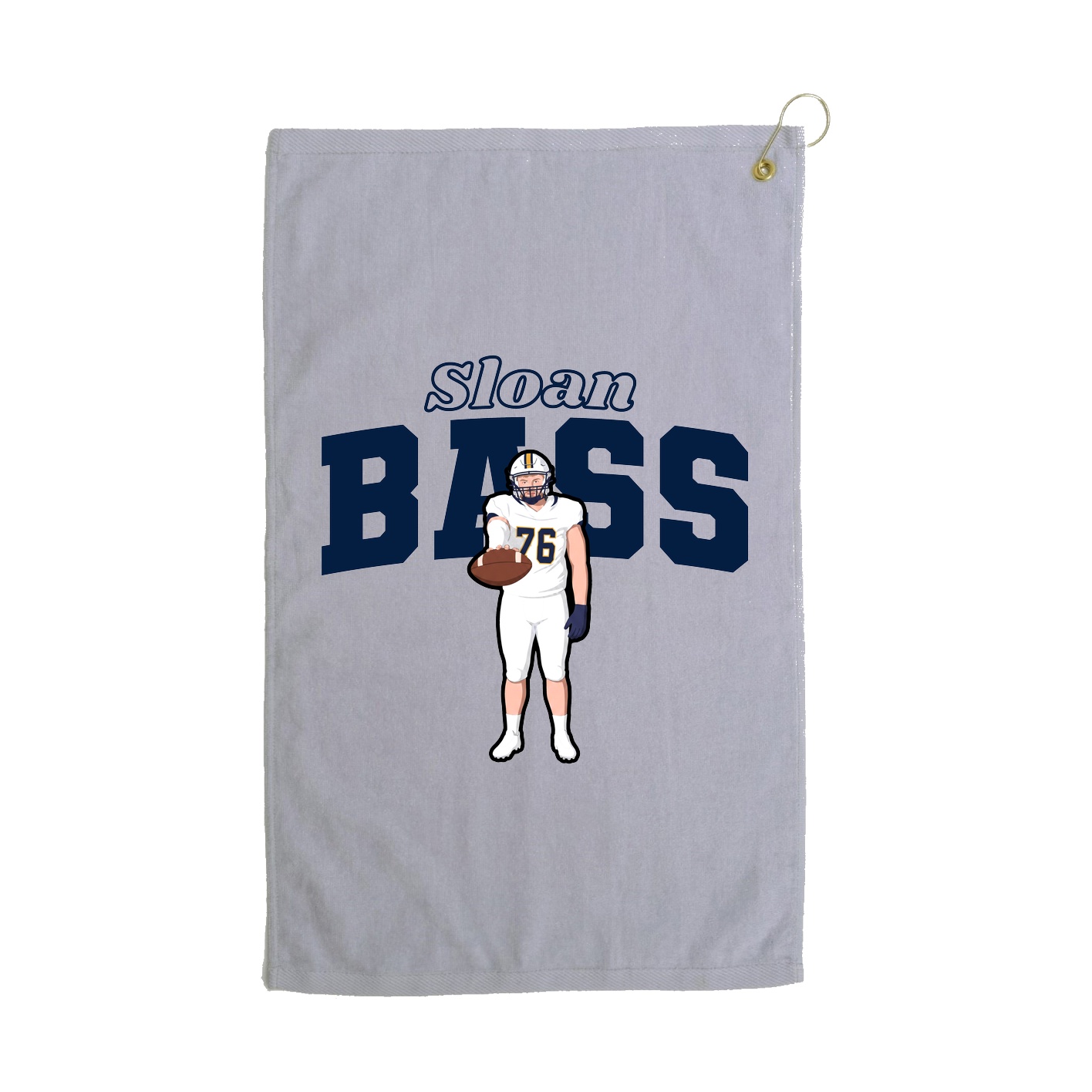 Golf Towel — Name Arch in Grey