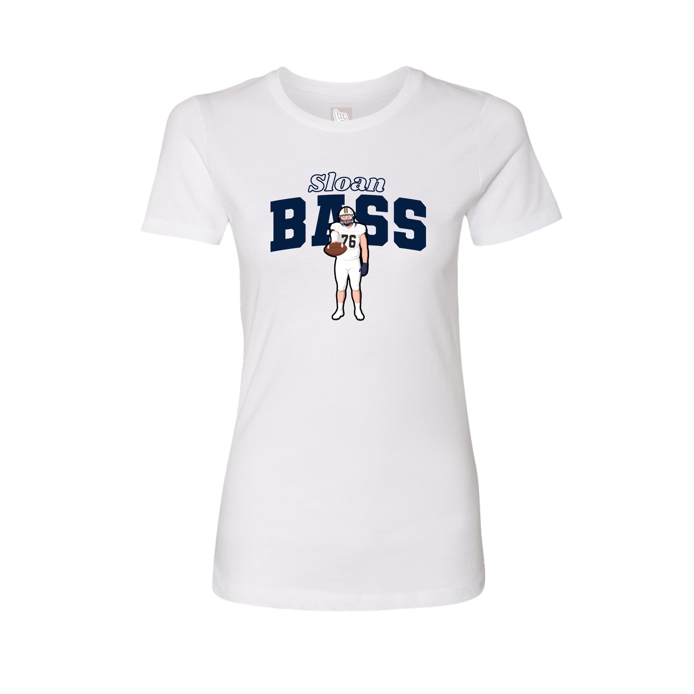 Fitted Women's Tee — Name Arch in White