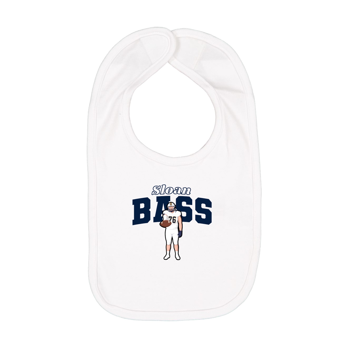 Infant Bib — Name Arch in White