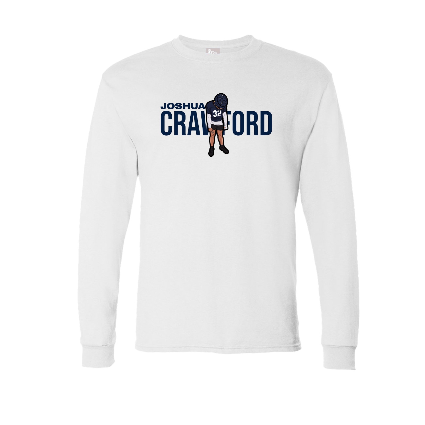Long Sleeve Tee — Player Name in White