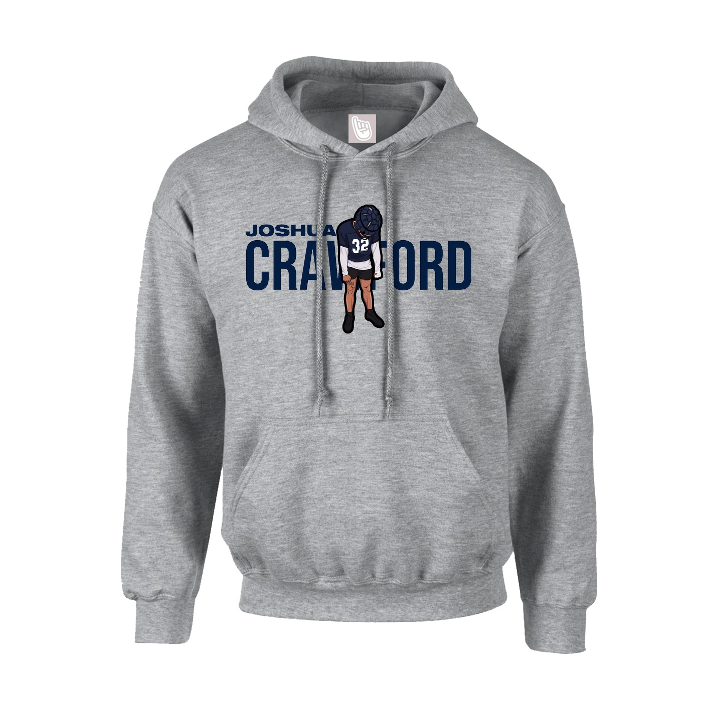 Hoodie — Player Name in Grey