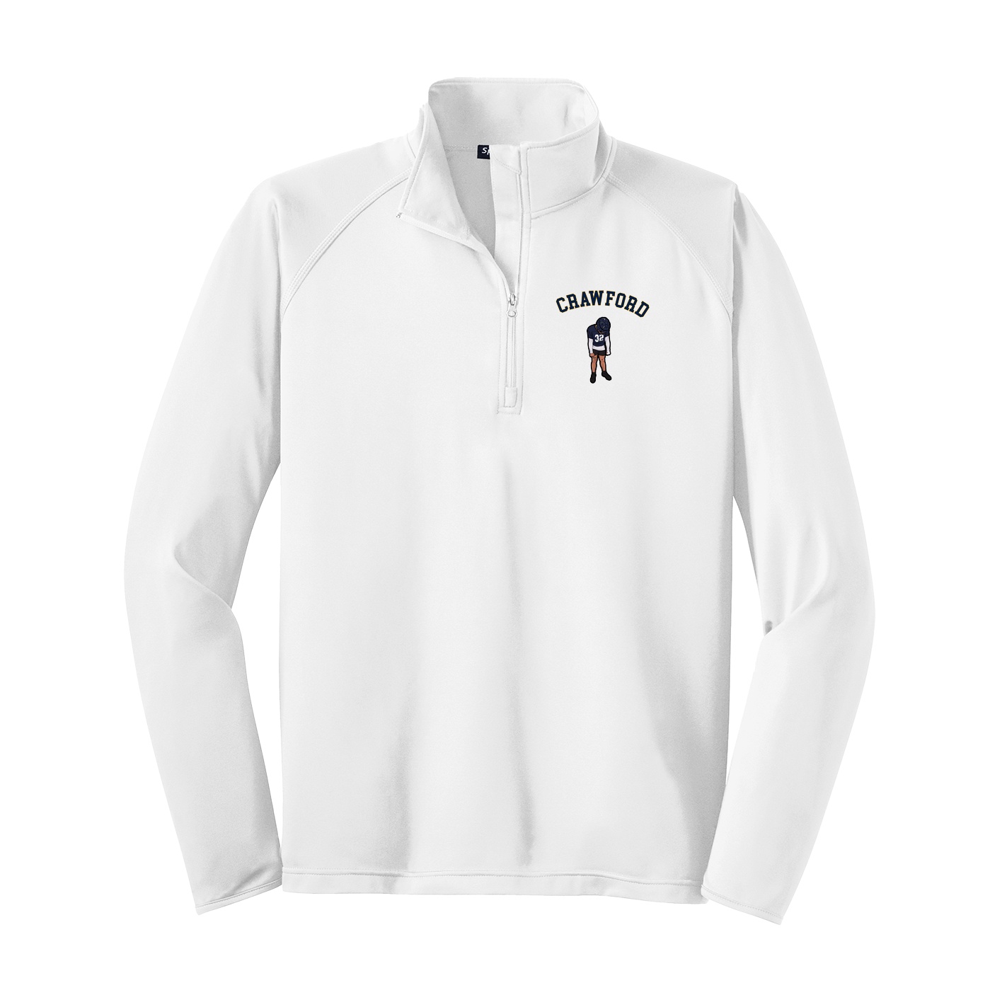 Q-Zip Pullover — Shirsey Arch in White