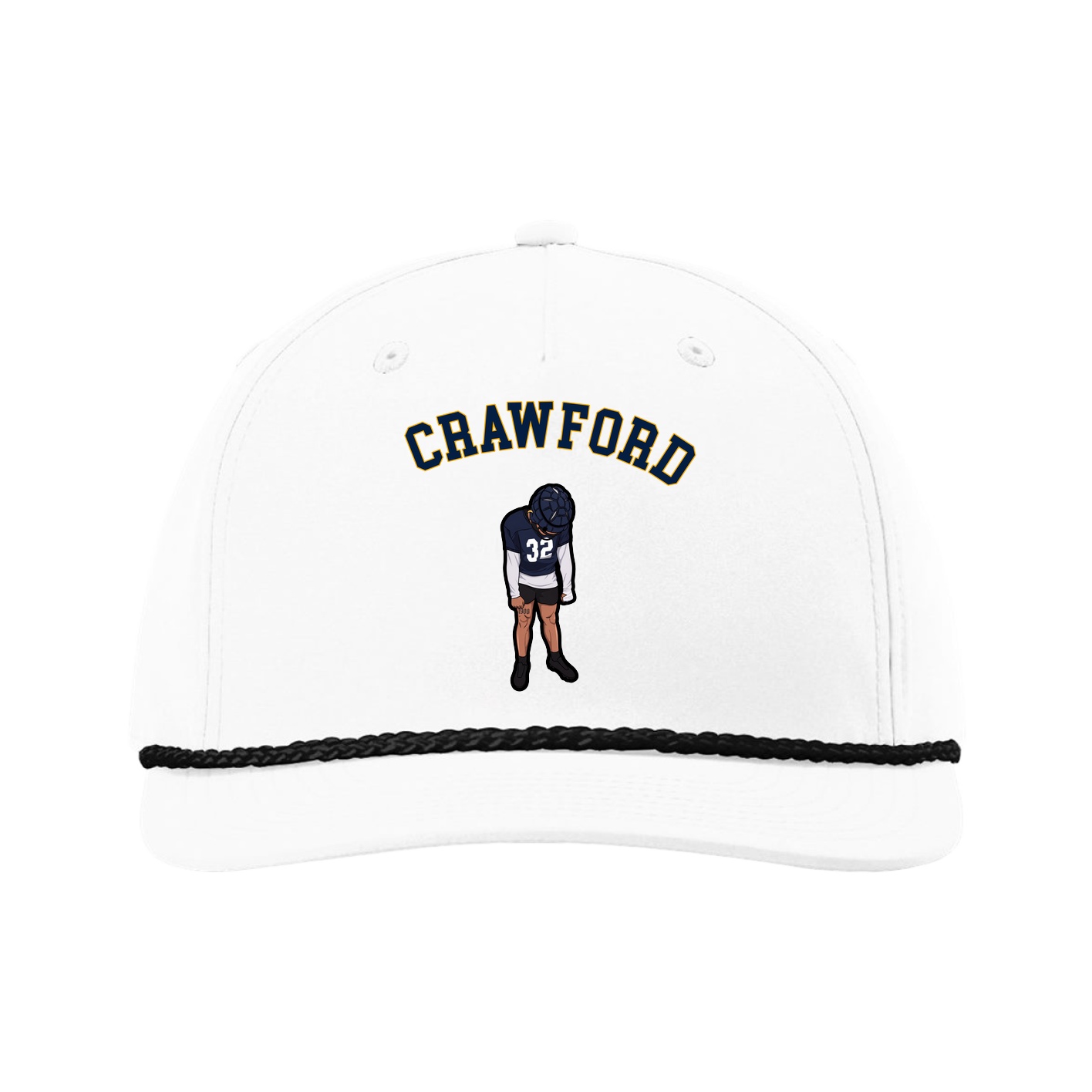 Five-Panel Classic Rope Cap — Shirsey Arch in White