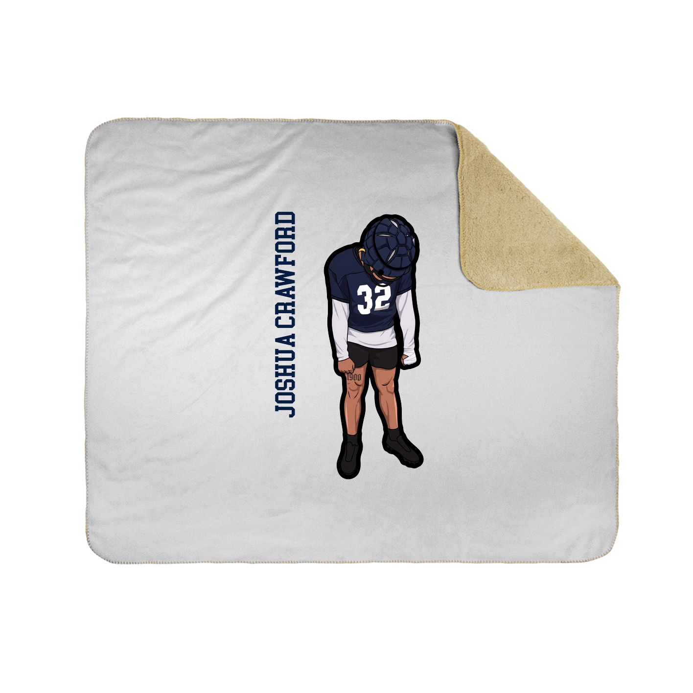 Throw Blanket — Name Vertical in White