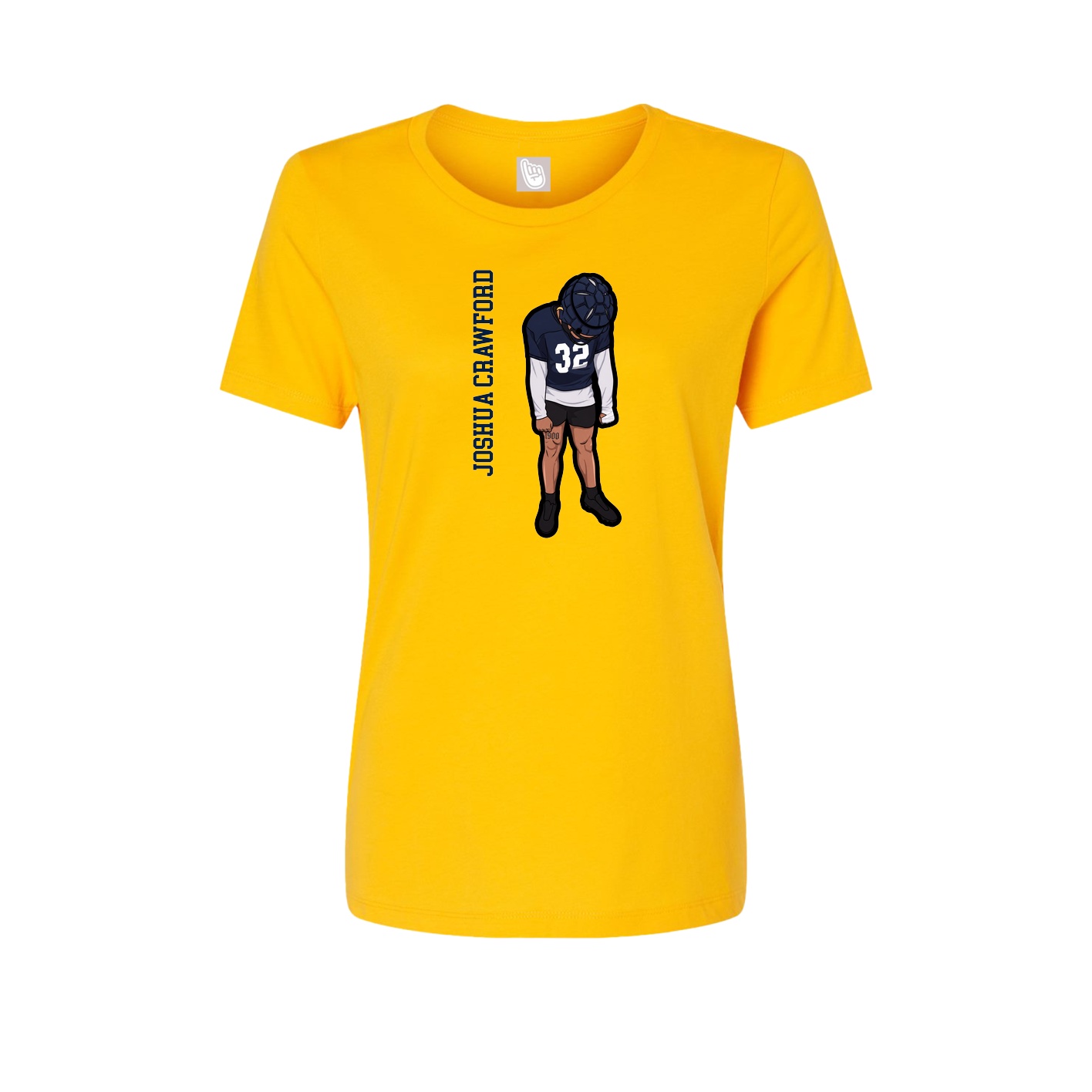 Fitted Women's Tee — Name Vertical in Gold