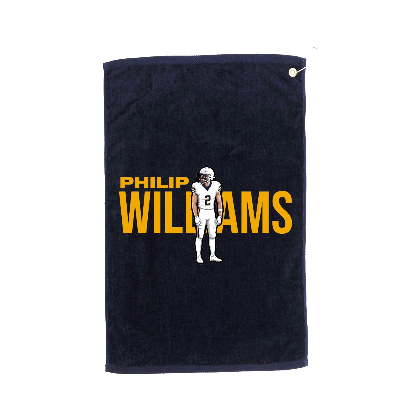 Golf Towel — Player Name in Navy