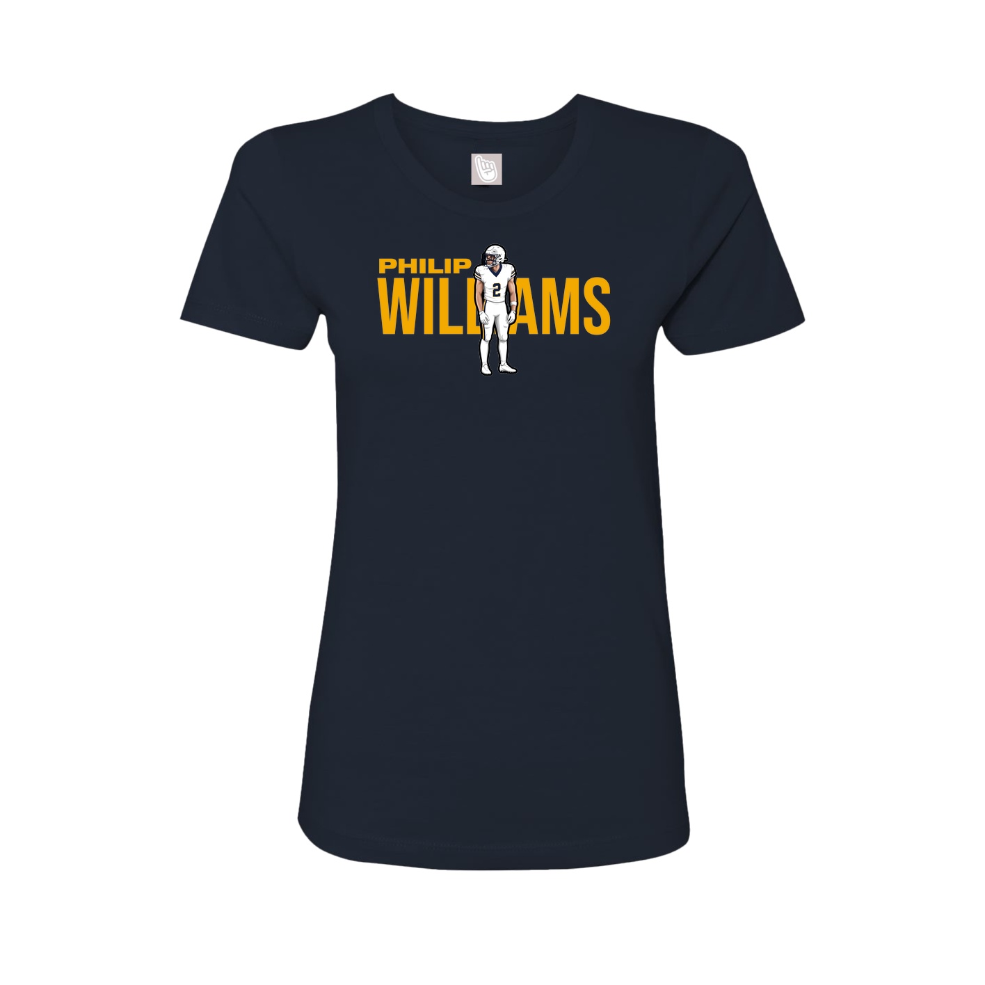 Fitted Women's Tee — Player Name in Navy