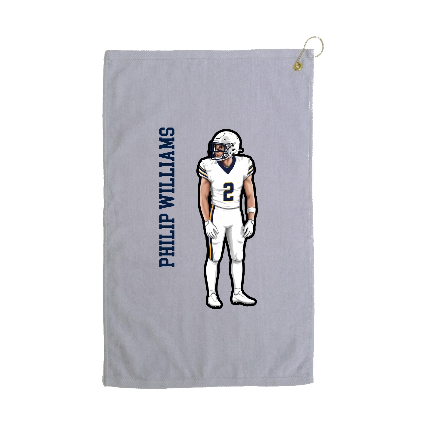 Golf Towel — Name Vertical in Grey