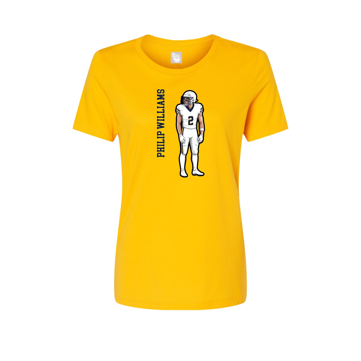 Fitted Women's Tee — Name Vertical in Gold