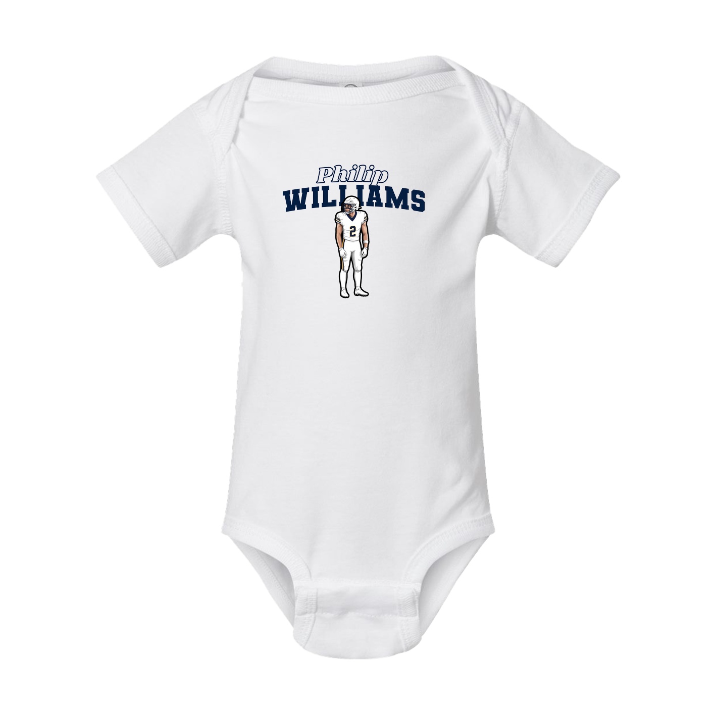 Baby Onesie — Name Arch in White
